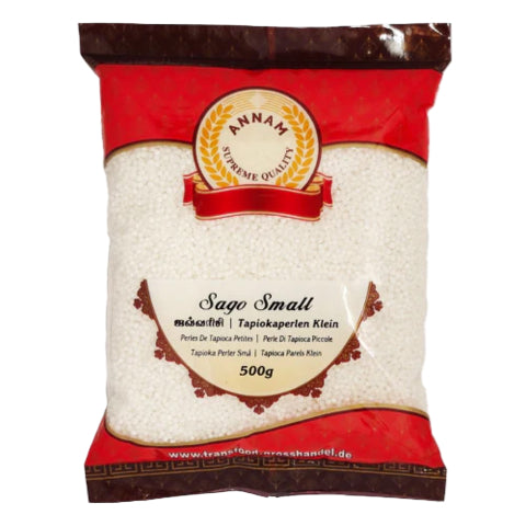 Bag of Annam Sago Small with red and brown packaging on a white background