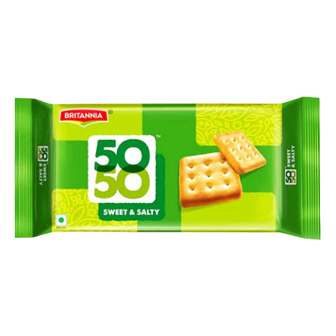 britania fifty fifty biscuits pack on white backgound