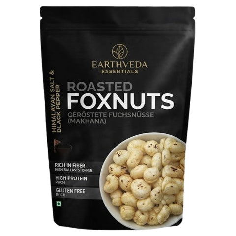 Earthveda Roasted Foxnuts (Makhana) - Himalayan Salt & Black Pepper