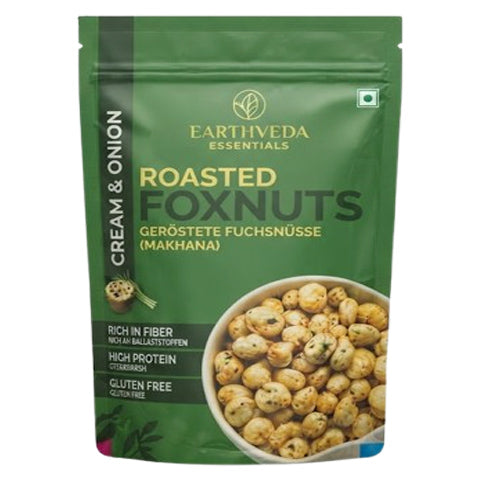 Earthveda Roasted Foxnuts (Makhana) - Cream & Onion